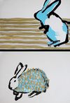 Kathrin Schwarz | Hase wird Igel | 2019 | Mischtechnik auf Papier | 30 × 42 cm, 2-teilig | Foto: Kathrin Schwarz image-989
