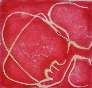 Otto Müller | Kopf | 2019 | Linoldruck auf Japanpapier | ca. 8 × 8 cm | Foto: Otto Müller image-1077